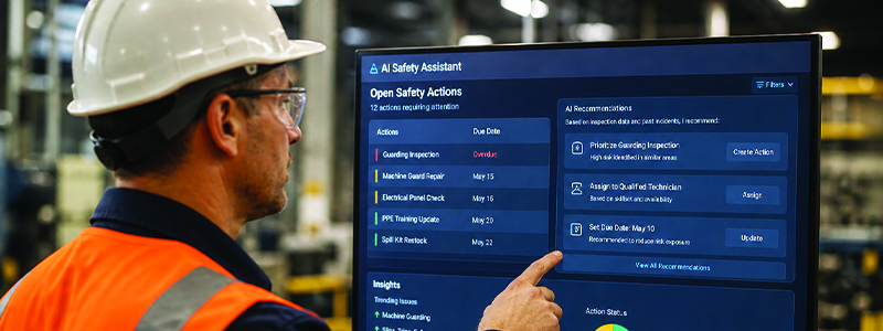 Worker getting corrective action