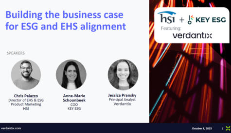 Building the Business Case for ESG & EHS Alignment featuring Verdantix Building the Business Case for ESG & EHS Alignment featuring Verdantix