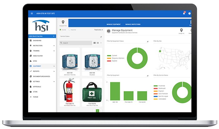 AED and Equipment on laptop