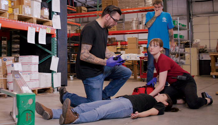 First aid scene