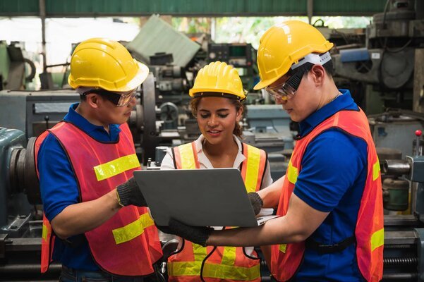 Employees Practicing Safety Training