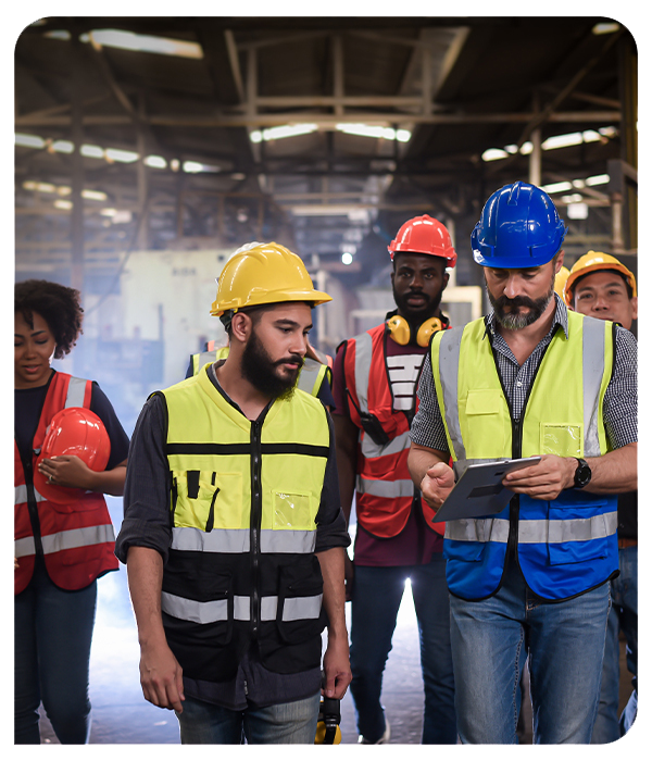 Safety managers train employees copy