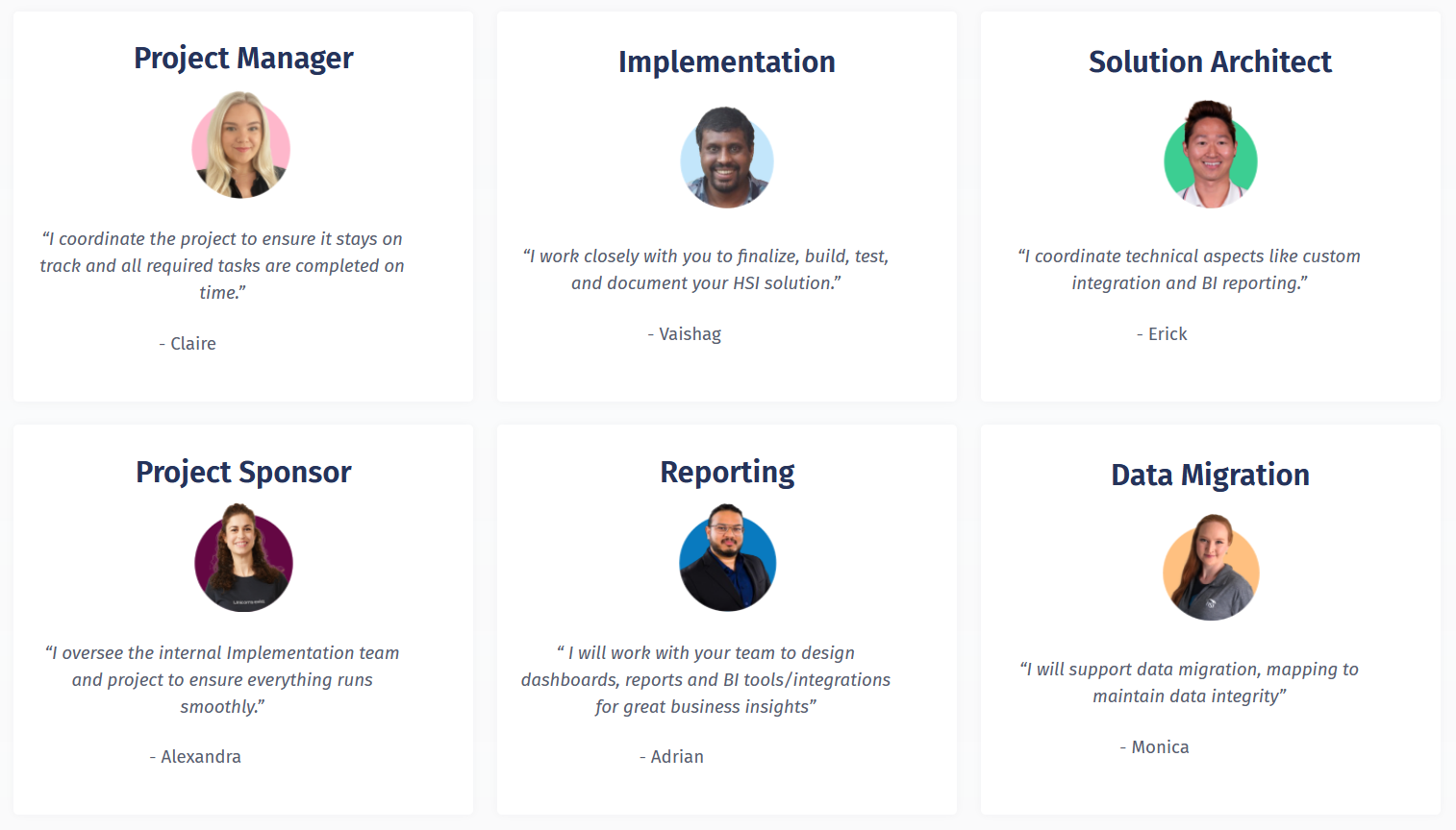 Hsi project team quotes Hsi project team quotes