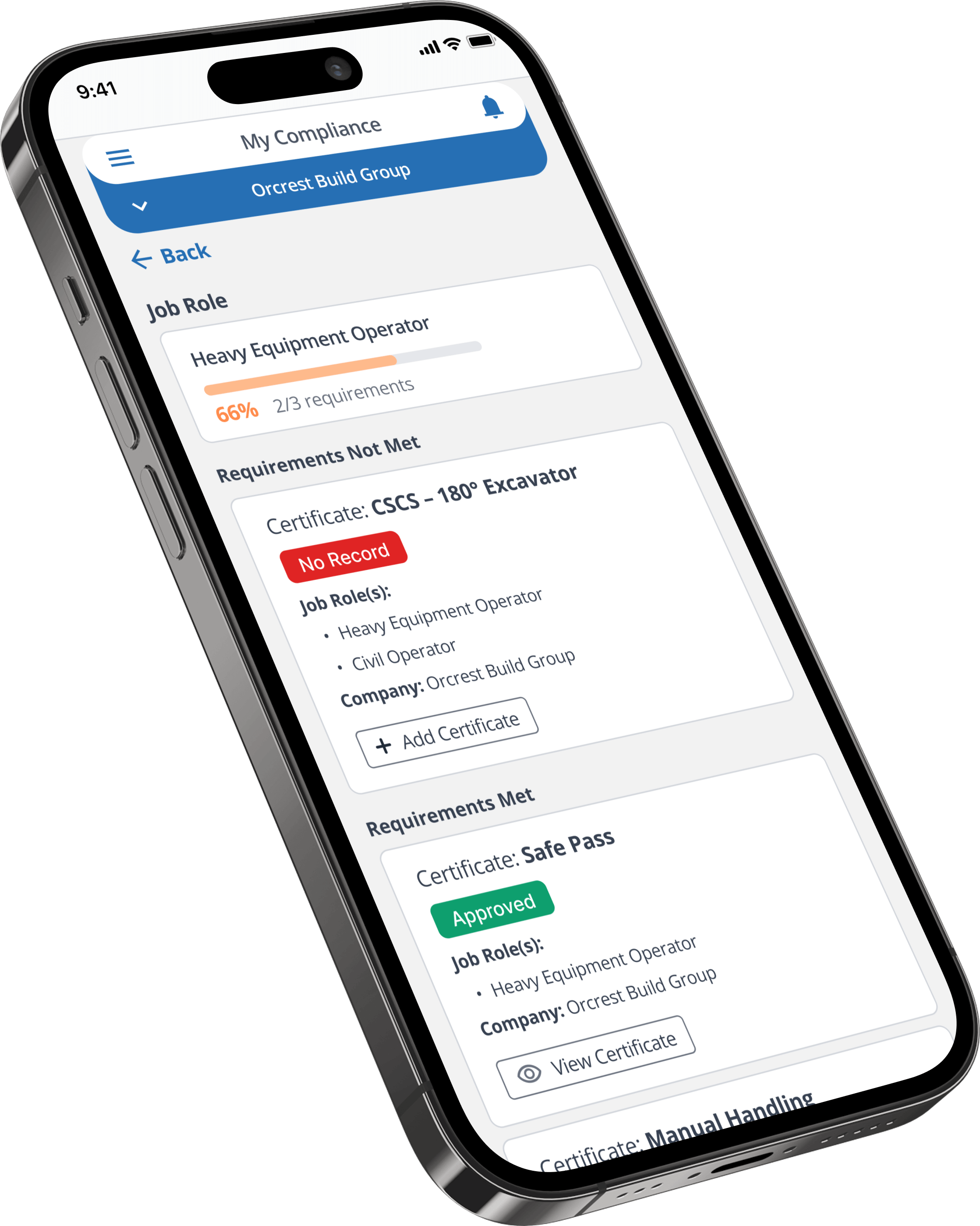 Mobile compliance job role
