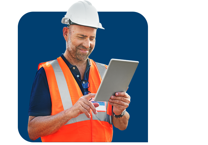 field worker using EHS management taking training anywhwere field worker using EHS management taking training anywhwere