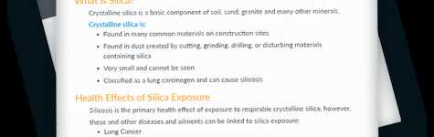 Silica Hazards Toolkit 硅危害工具包