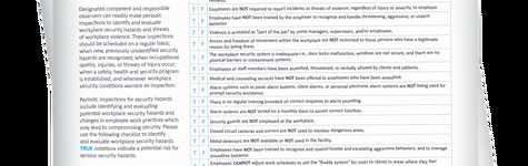 Workplace Violence Checklist 工作场所暴力的清单